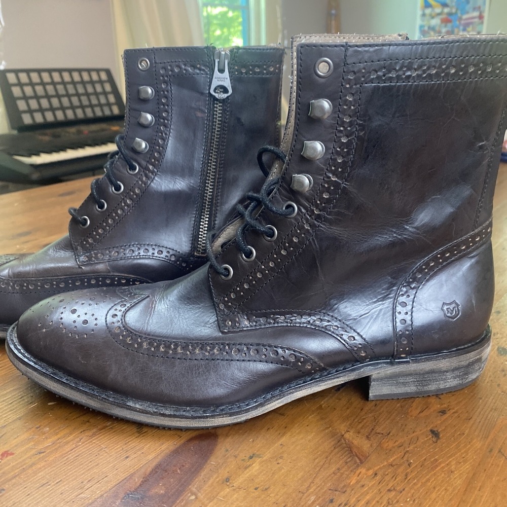 Andrew Marc Dark Brown Leather Boots